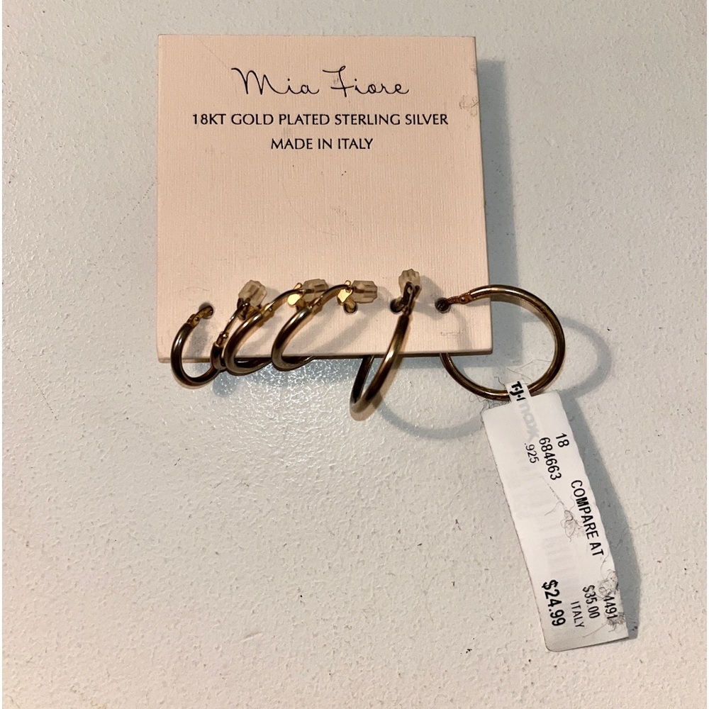 Mia Fiore 18kt gold plated sterling silver hoop earrings (made in Italy) TJMaxx